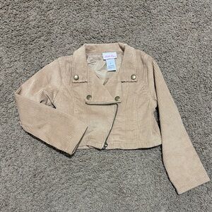 Little Lass Tan Corduroy Kids Blazer